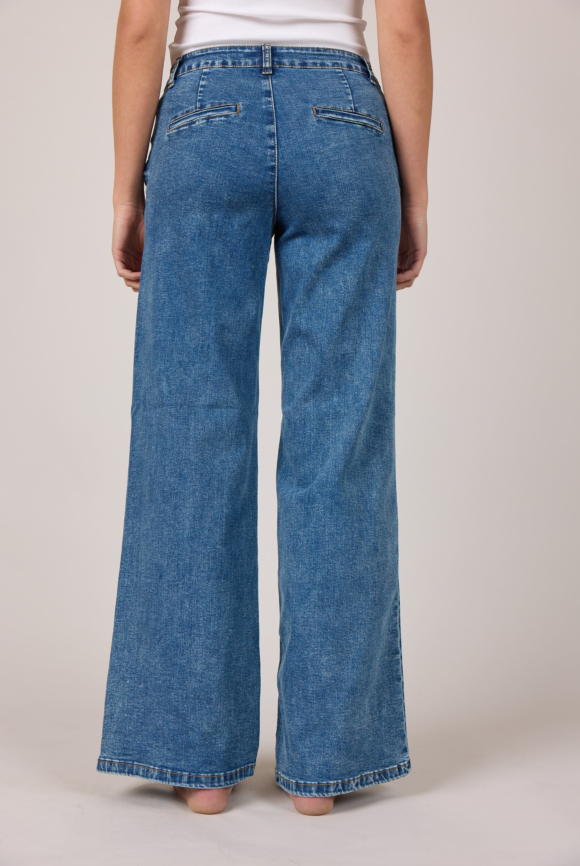 MARC LAUGE CHINO FLARE DENIM JEANS DENIM/TWILL 9196 LIGHT BLUE USED