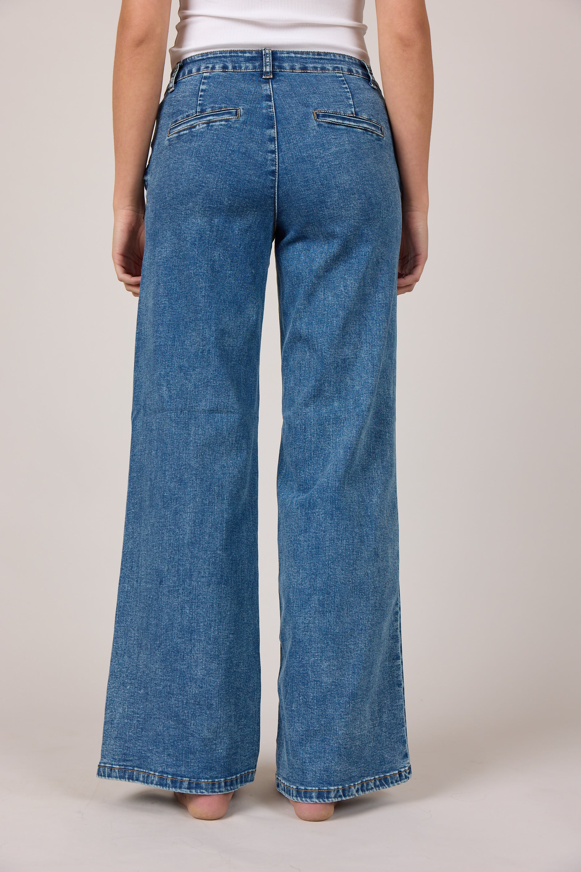 MARC LAUGE Chino Flare Denim Jeans DENIM/TWILL 9196 LIGHT BLUE USED