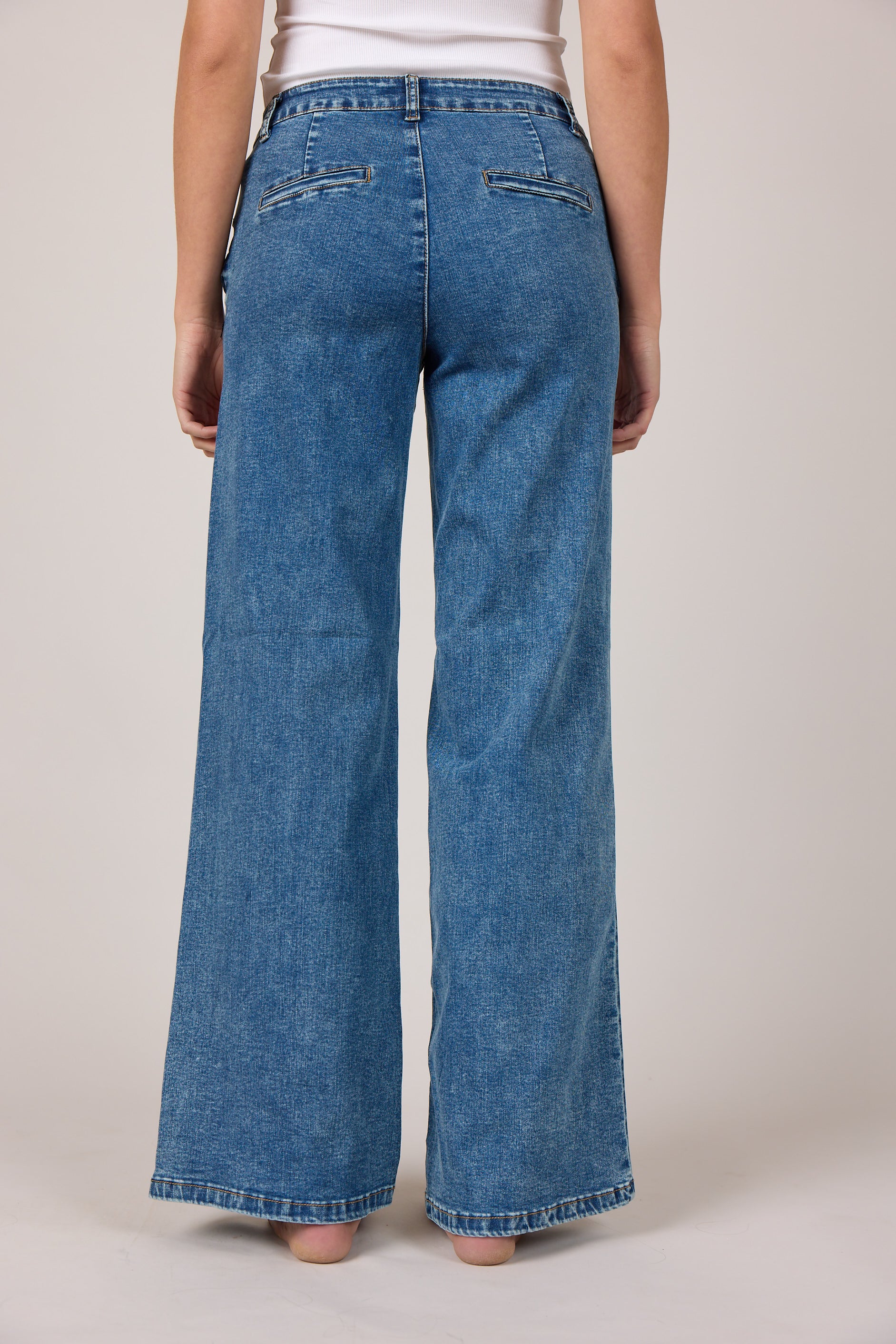 MARC LAUGE CHINO FLARE DENIM JEANS DENIM/TWILL 9196 LIGHT BLUE USED