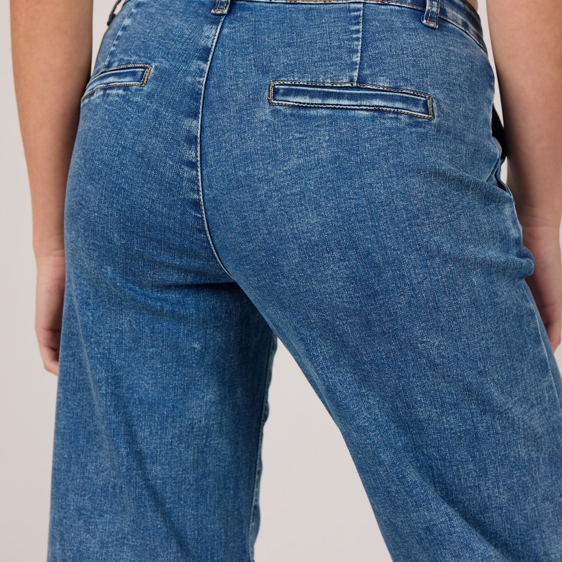 MARC LAUGE CHINO FLARE DENIM JEANS DENIM/TWILL 9196 LIGHT BLUE USED