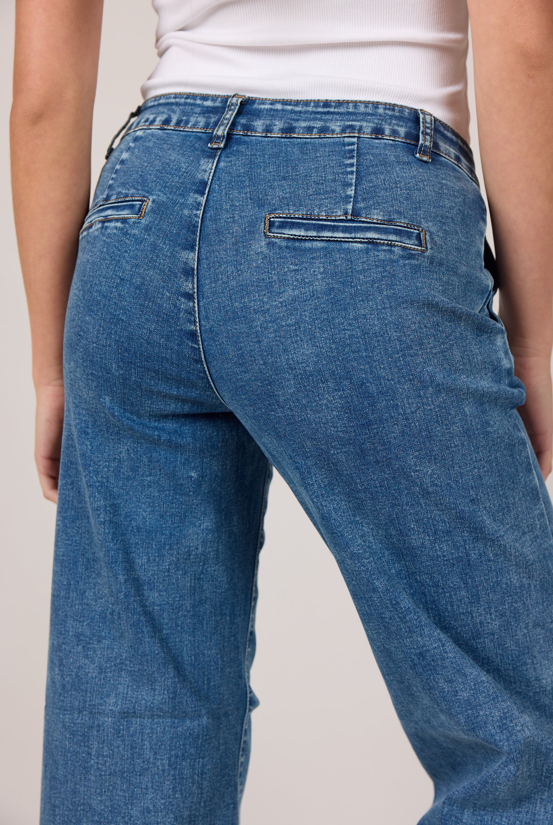 MARC LAUGE CHINO FLARE DENIM JEANS DENIM/TWILL 9196 LIGHT BLUE USED