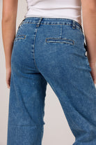 MARC LAUGE CHINO FLARE DENIM JEANS DENIM/TWILL 9196 LIGHT BLUE USED