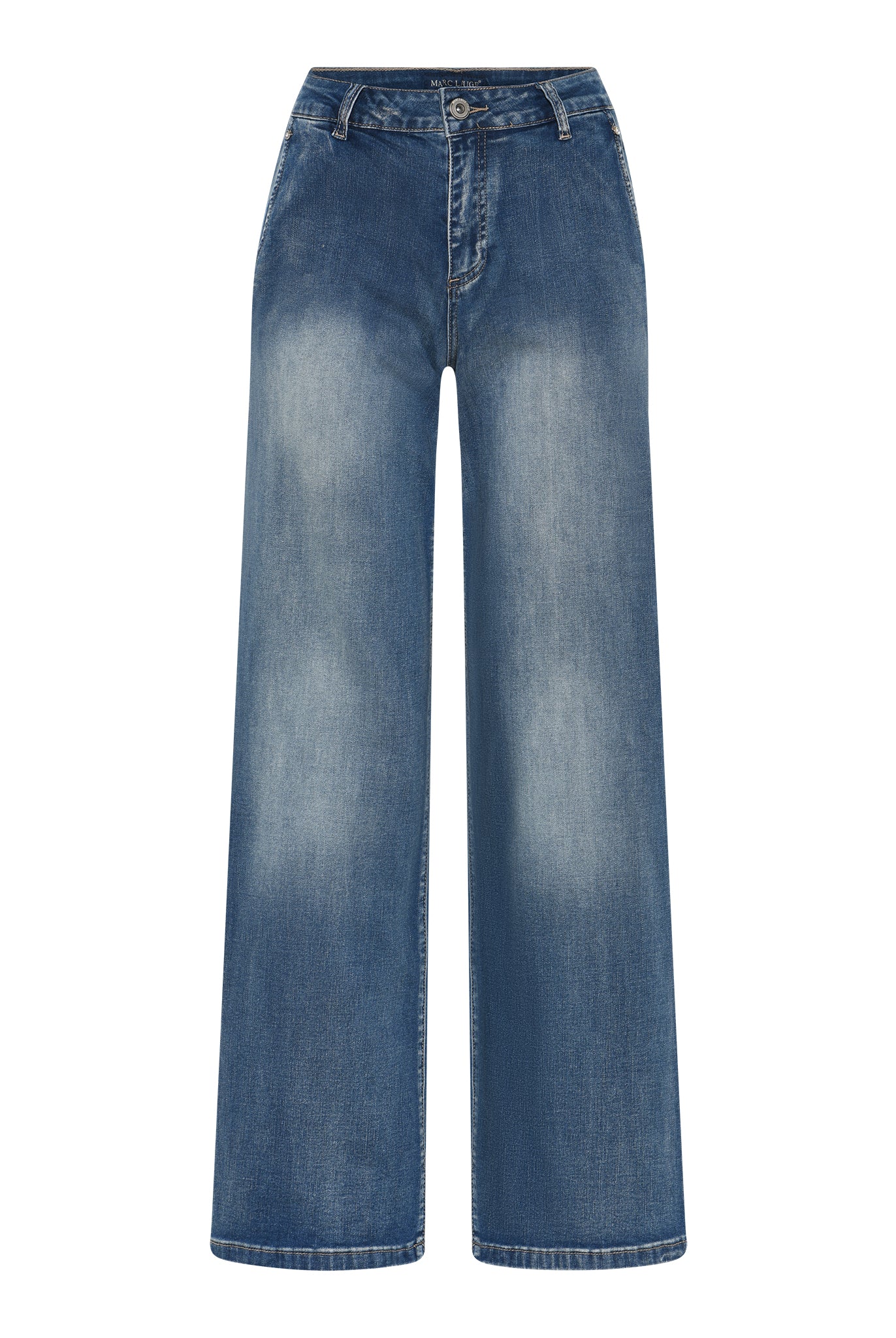 MARC LAUGE CHINO FLARE DENIM JEANS DENIM/TWILL 9196 LIGHT BLUE USED