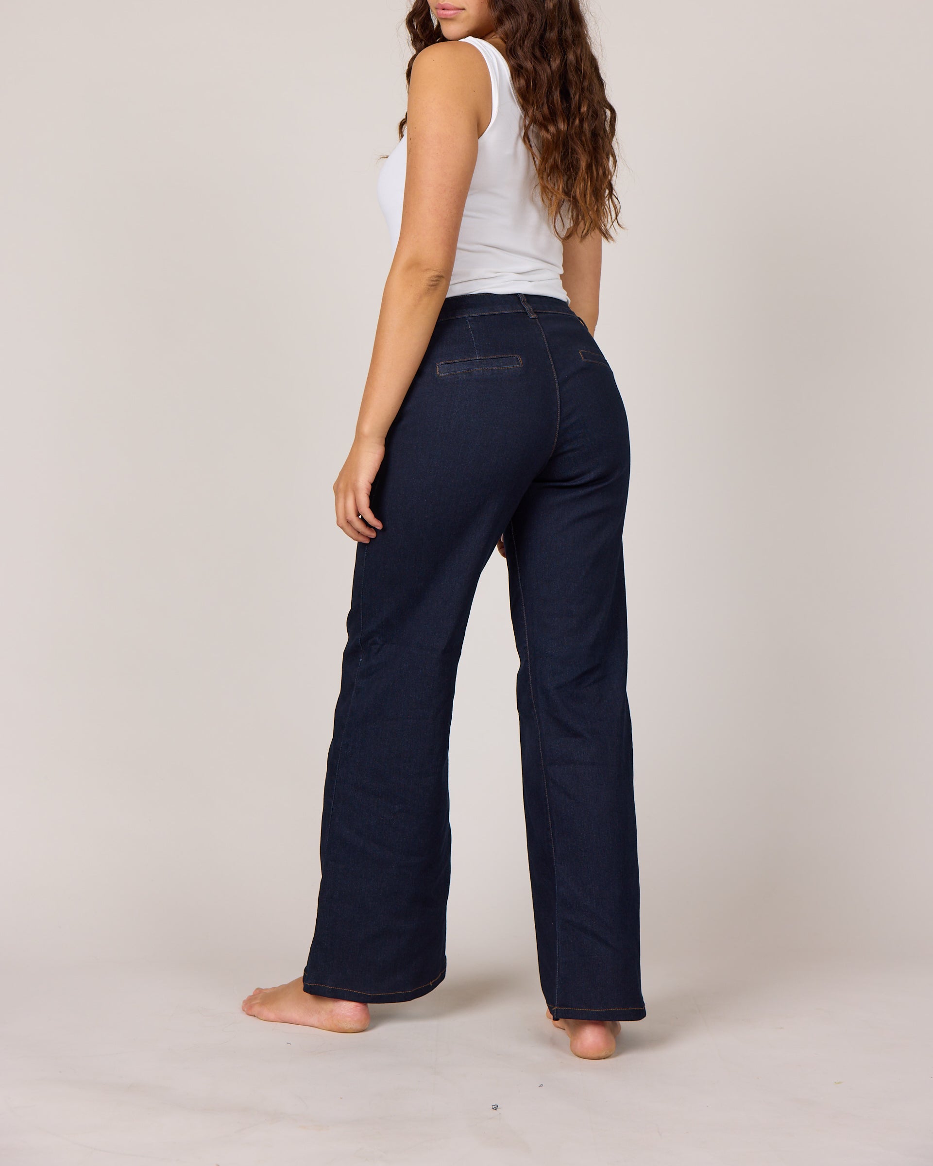 MARC LAUGE Chino Flare Denim Jeans DENIM/TWILL 98 DARK BLUE