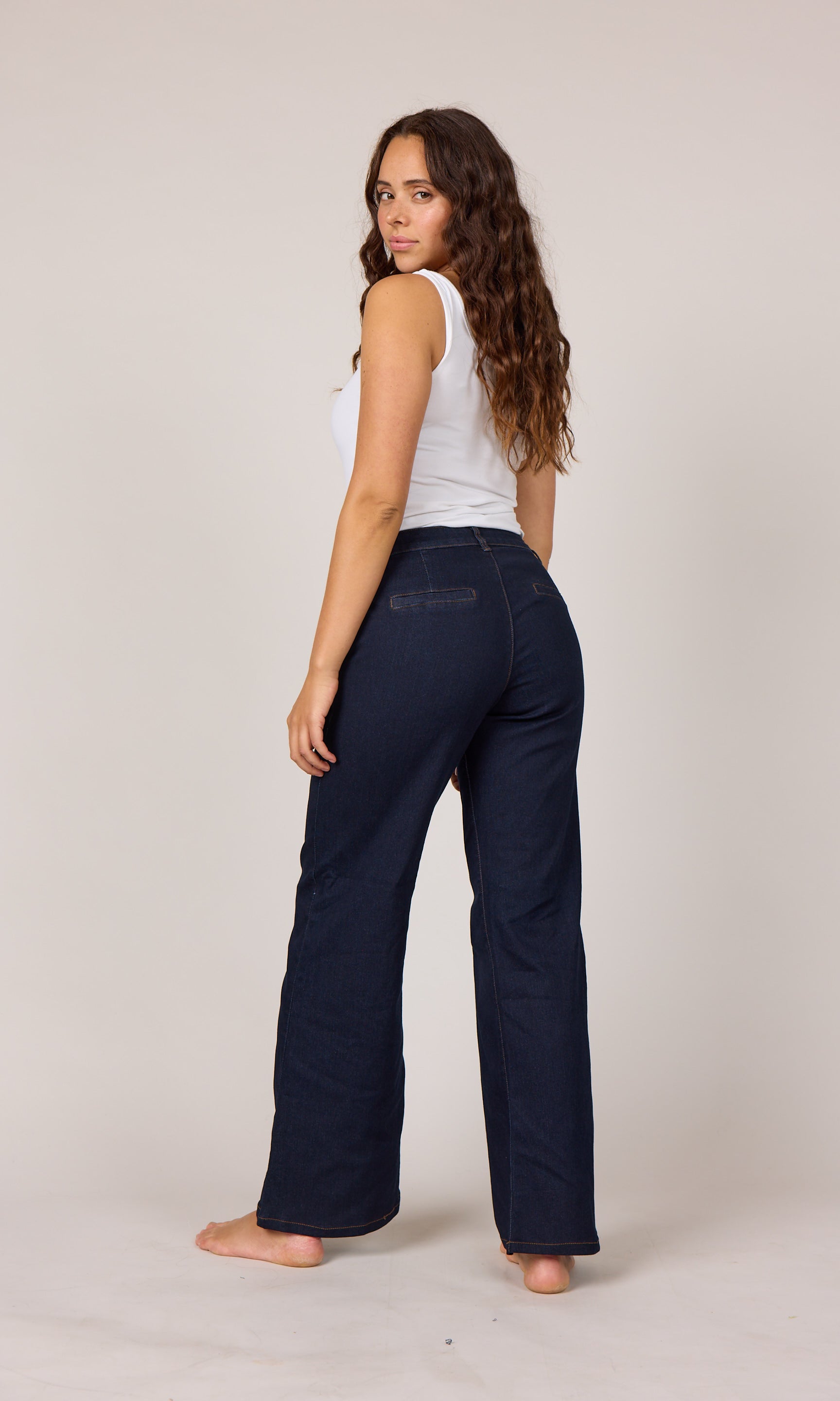 MARC LAUGE Chino Flare Denim Jeans DENIM/TWILL 98 DARK BLUE