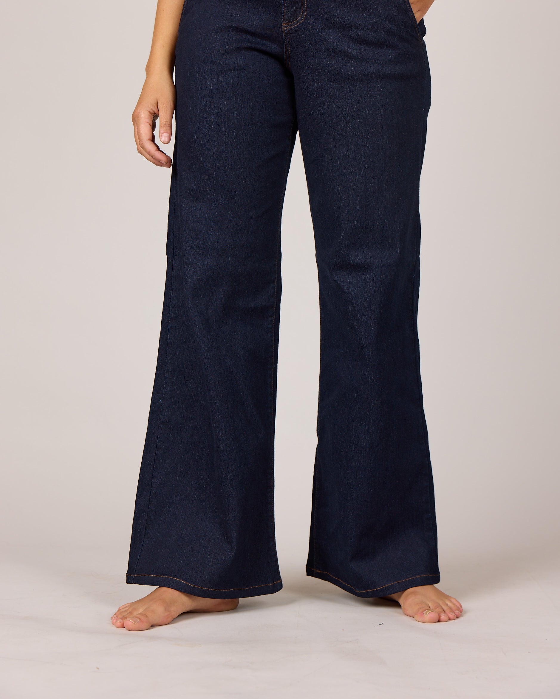 MARC LAUGE Chino Flare Denim Jeans DENIM/TWILL 98 DARK BLUE