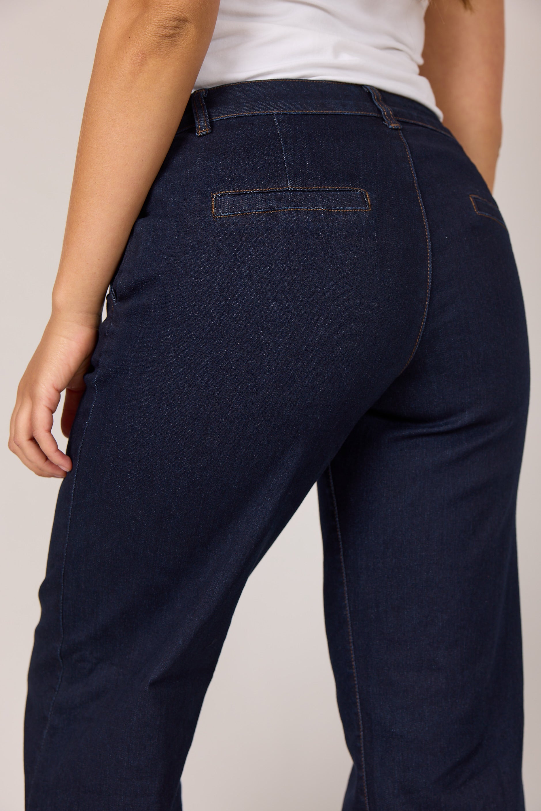 MARC LAUGE Chino Flare Denim Jeans DENIM/TWILL 98 DARK BLUE