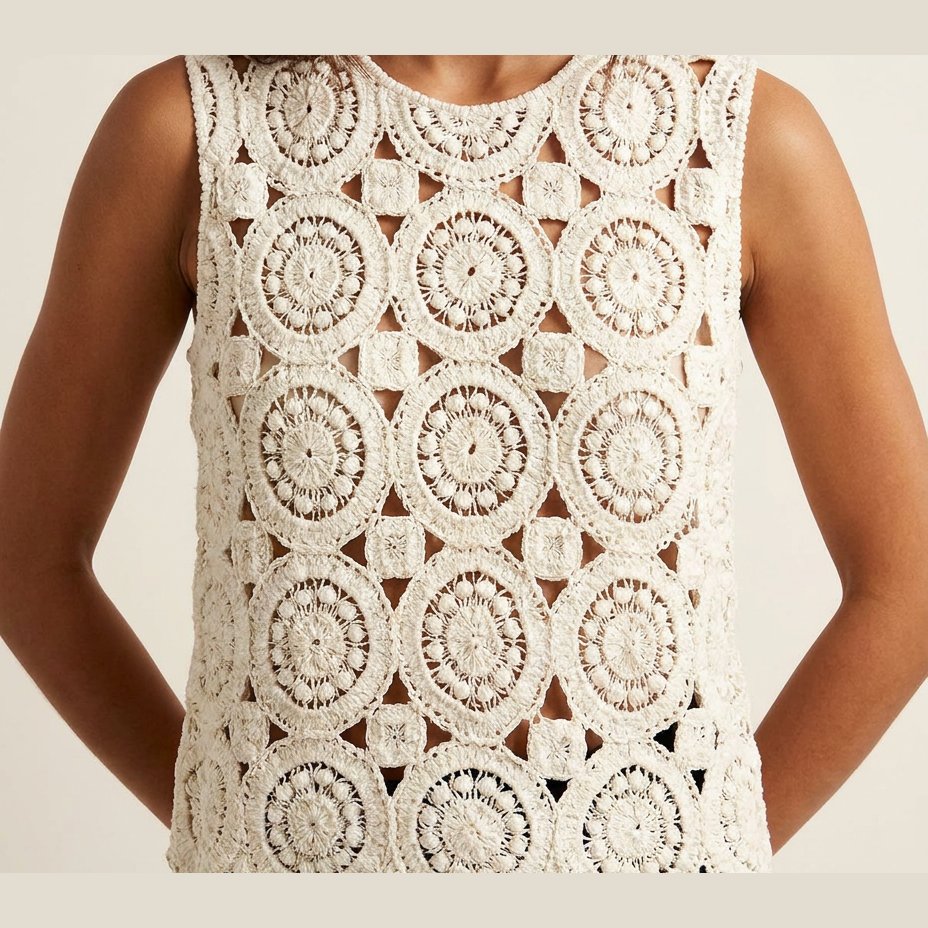 MAPP CROCHET TOP TOP/T-SHIRT 10 WHITE