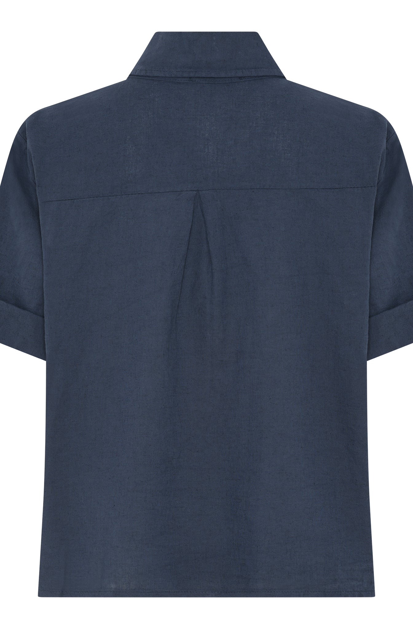 MAPP CROP LIN SHIRT LINEN 104 NAVY