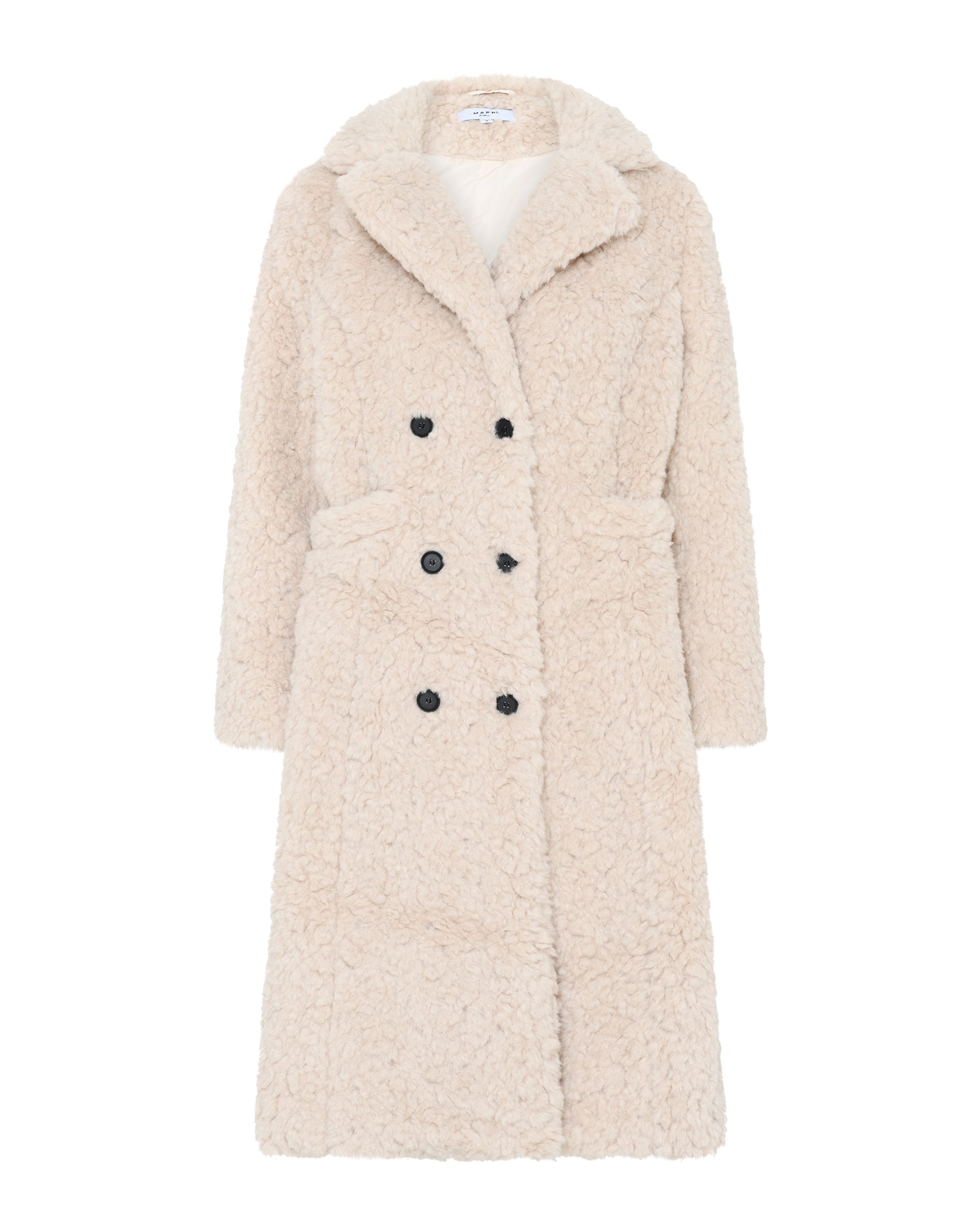 M JEANS CURLY FUR LONG JACKET OUTERWEAR 20 OFF WHITE
