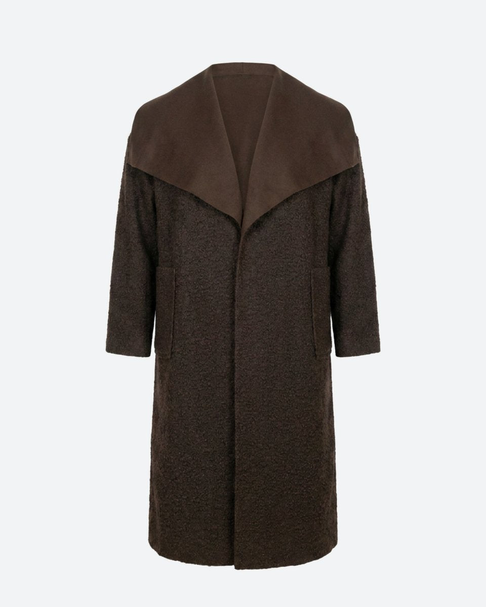 MOONDUST CURLY LONG JACKET OUTERWEAR 129 CHOCOLATE