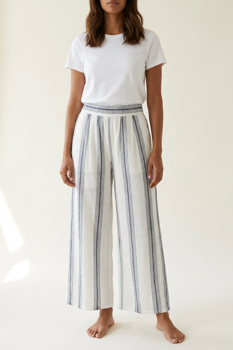 MAPP Caitlin Linen Pants Striped | 100% Linen Pants | MAPP LINEN