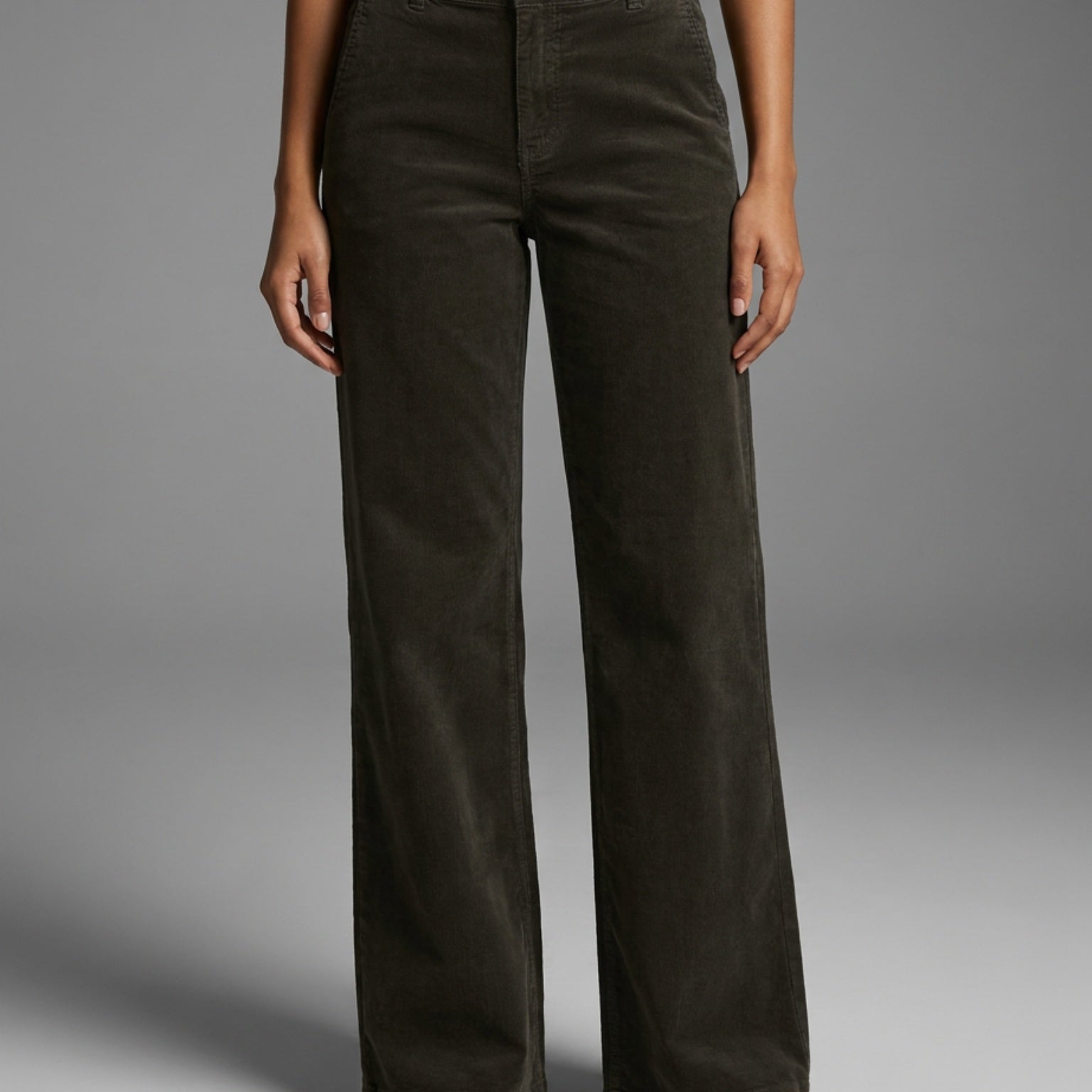 M JEANS Chino Flare Corduroy Jeans CORD/FLØJL 633 OLIVE OIL