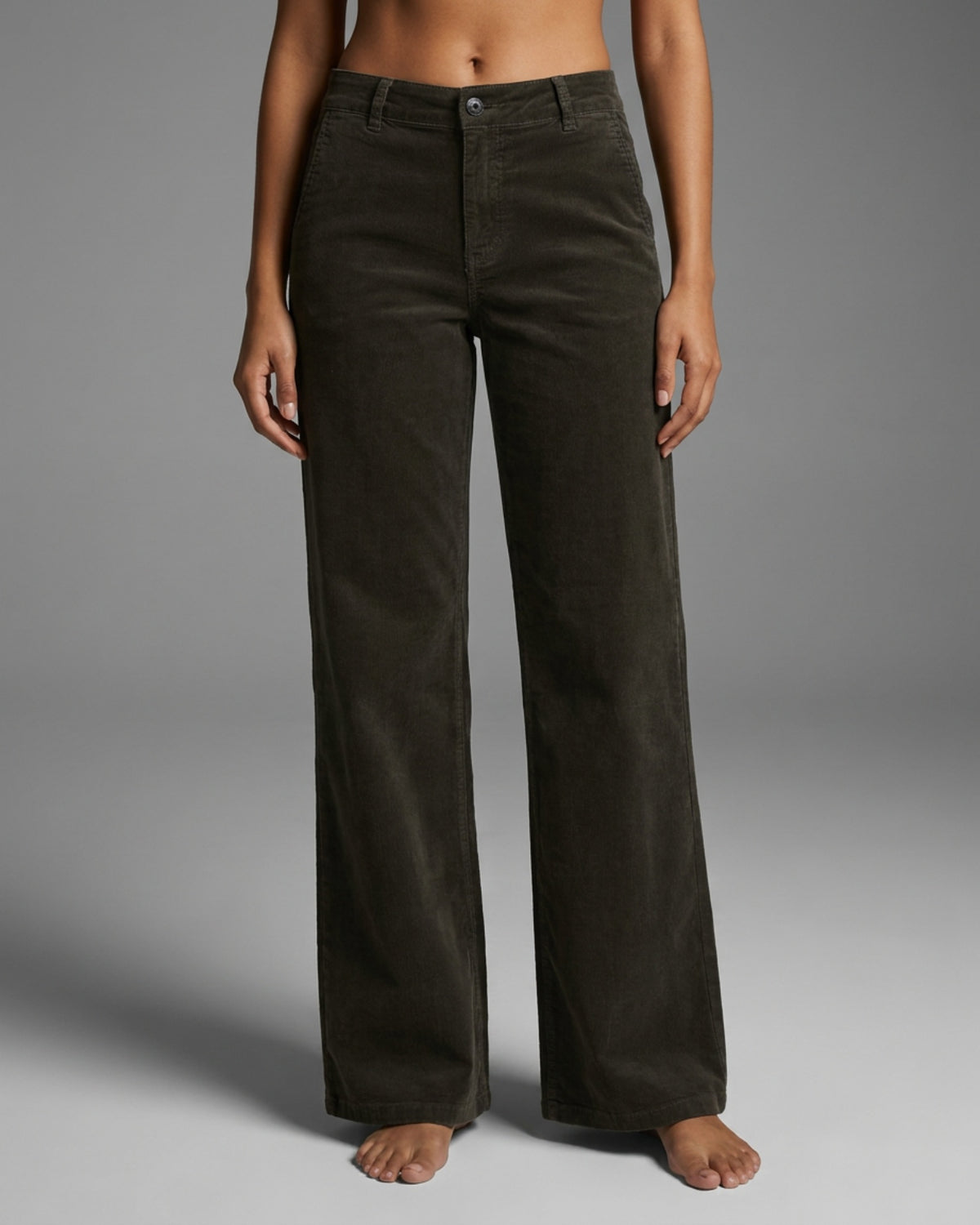 M JEANS Chino Flare Corduroy Jeans CORD/FLØJL 633 OLIVE OIL