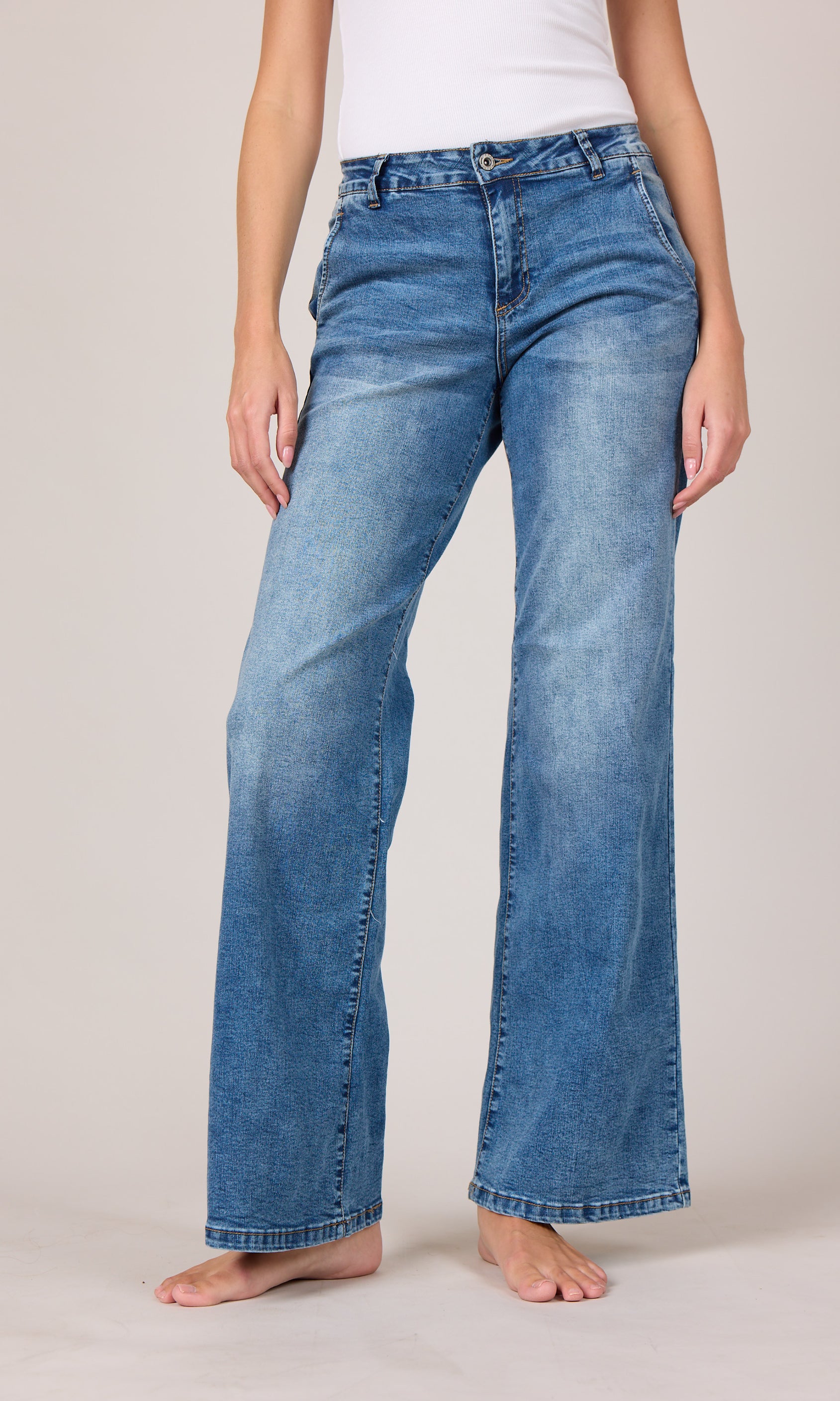 MAPP Chino Flare Denim Jeans DENIM/TWILL 9396 DENIM USED