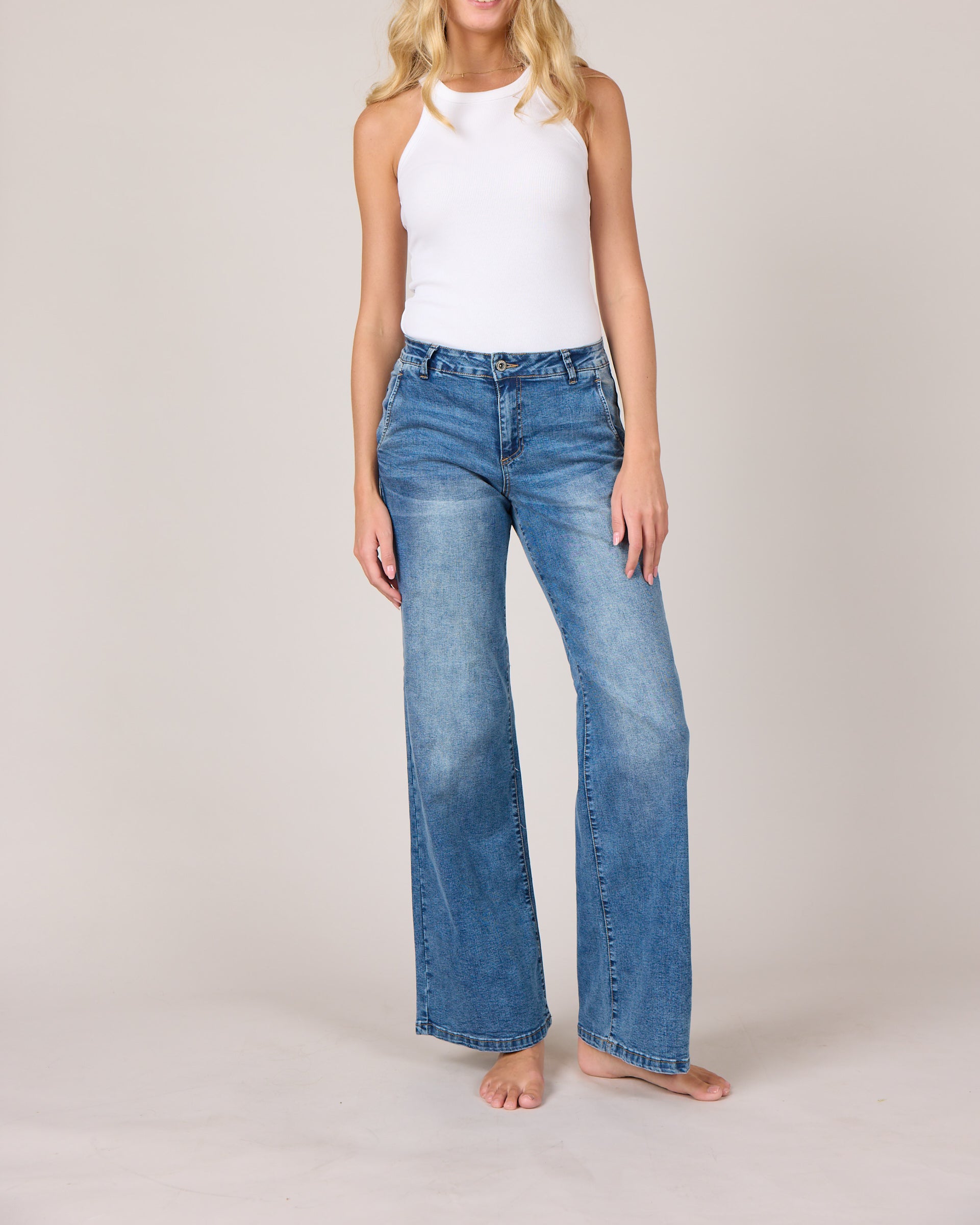 MAPP Chino Flare Denim Jeans DENIM/TWILL 9396 DENIM USED