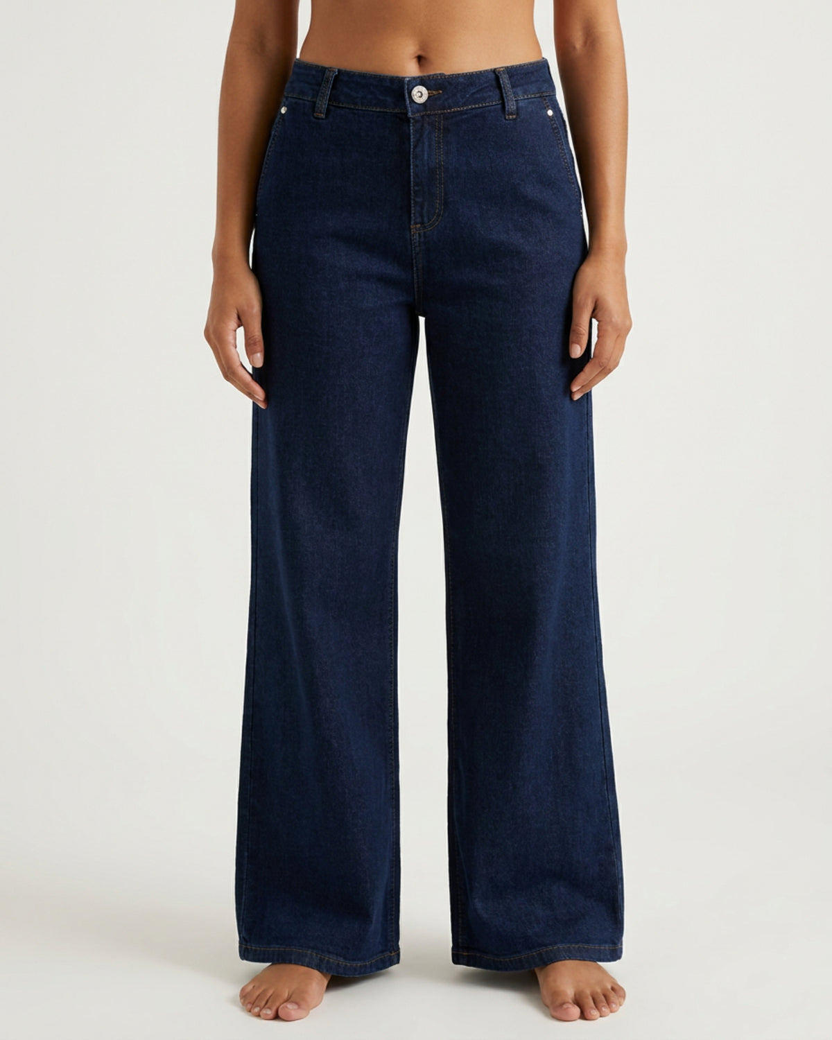 MARC LAUGE Chino Flare Denim Jeans DENIM/TWILL 98 DARK BLUE