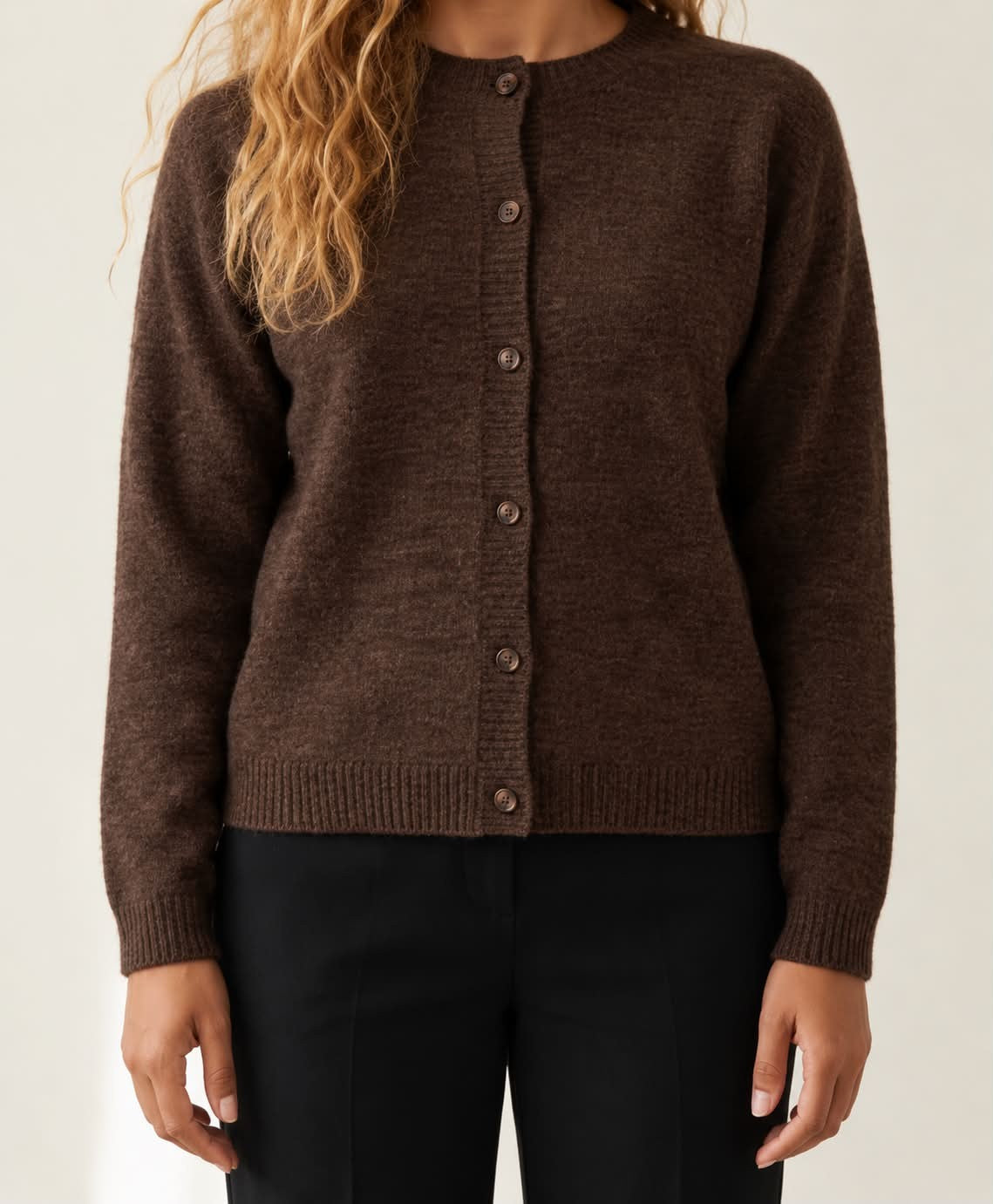 M JEANS DEE CARDIGAN KNITWEAR 129 CHOCOLATE