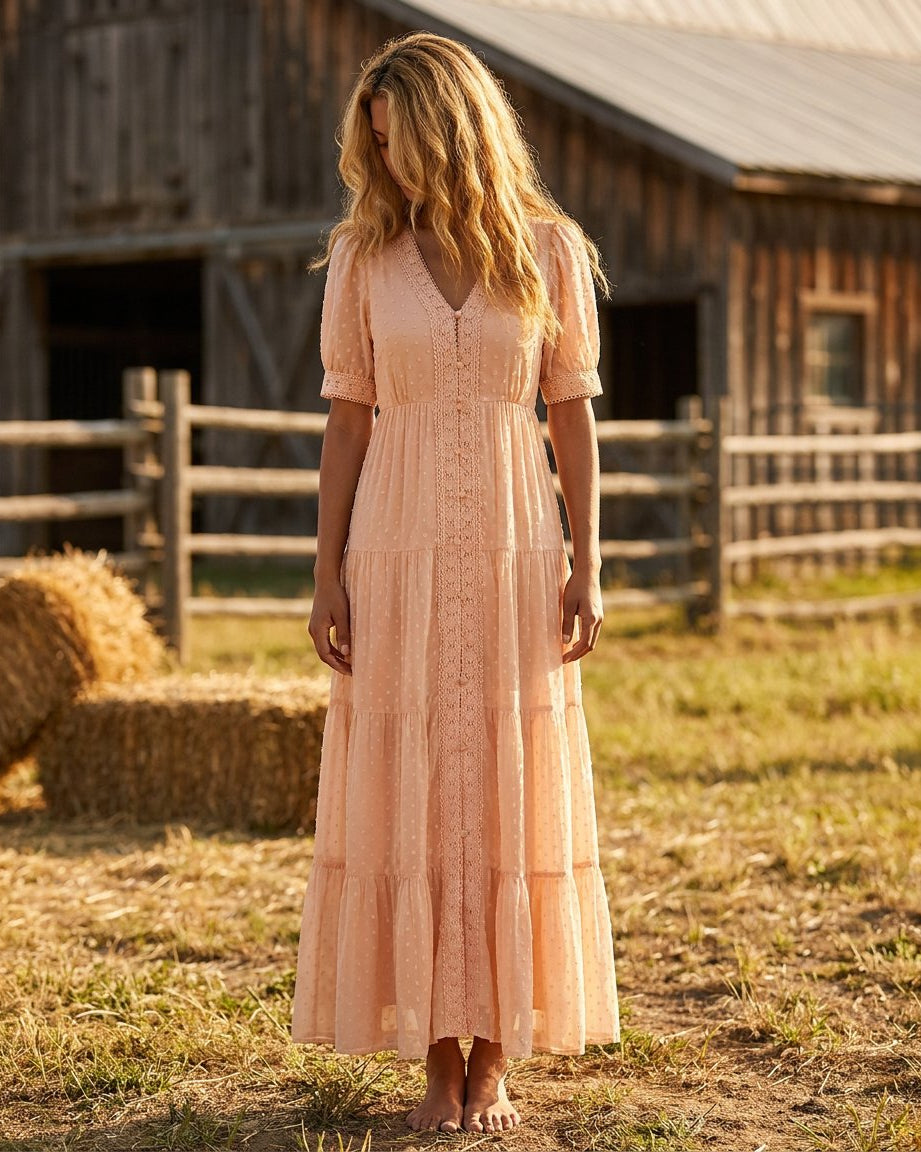 MARC LAUGE DOTTI PUFF DRESS DRESS/JUMPSUIT 353 MELON