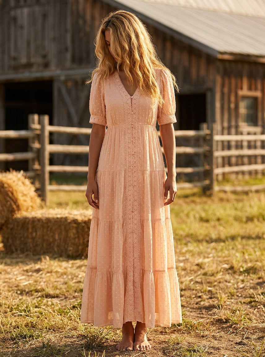 MARC LAUGE DOTTI PUFF DRESS DRESS/JUMPSUIT 353 MELON