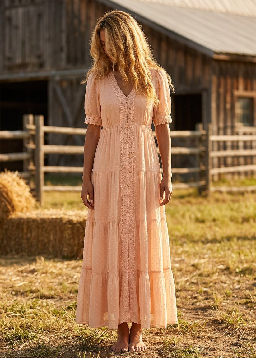 MARC LAUGE DOTTI PUFF DRESS DRESS/JUMPSUIT 353 MELON