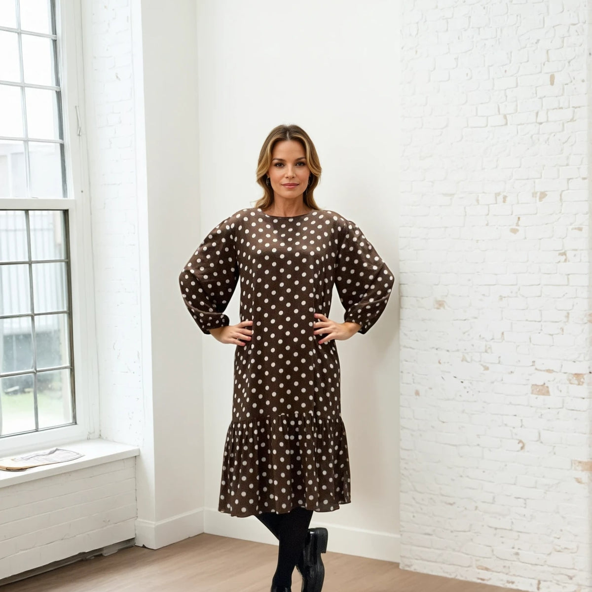 MARC LAUGE DOT DRESS DRESS/JUMPSUIT 129 CHOCOLATE