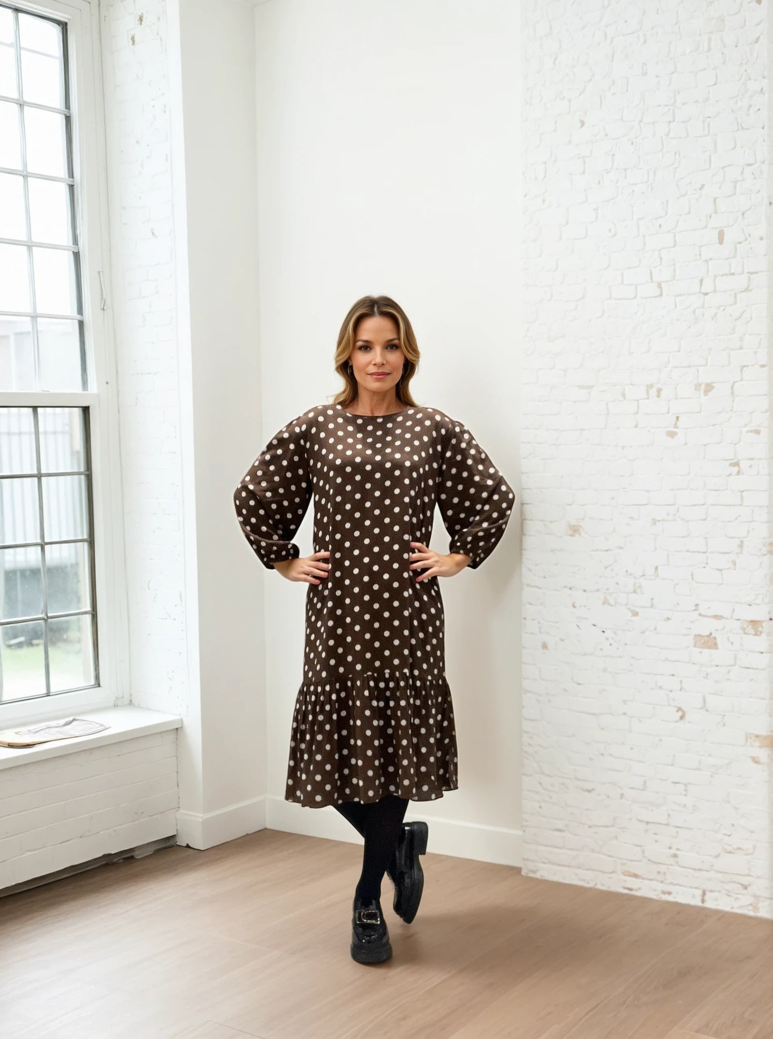 MARC LAUGE DOT DRESS DRESS/JUMPSUIT 129 CHOCOLATE