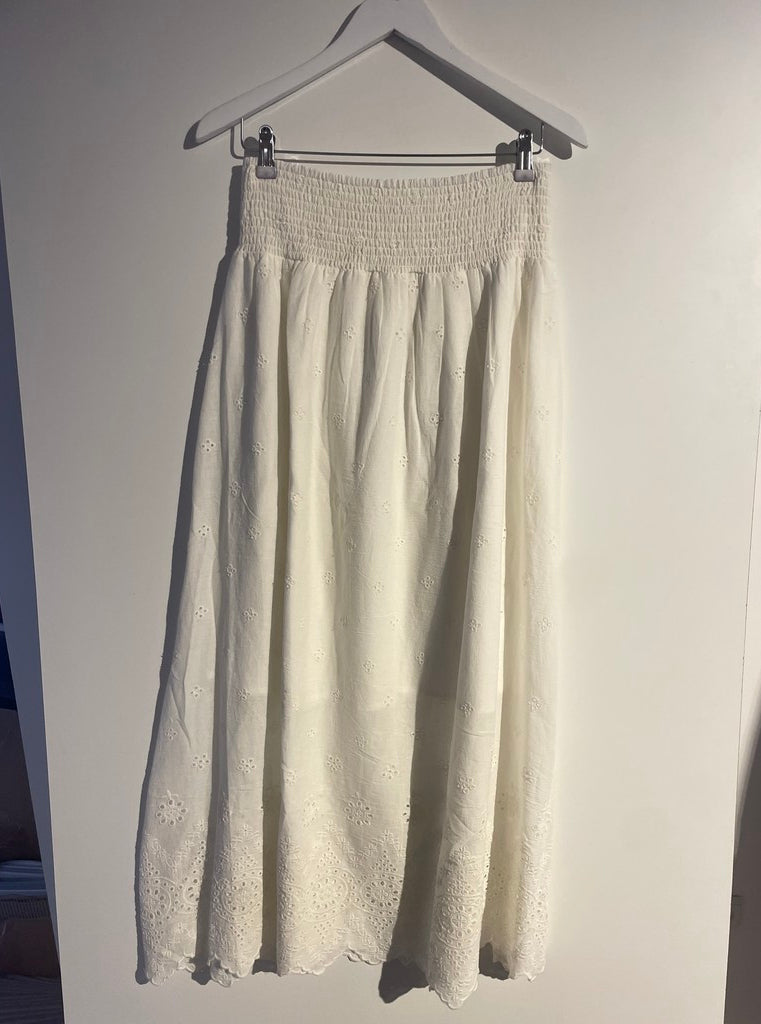MARC LAUGE EMB SMOCK SKIRT SHORTS/SKIRT 10 WHITE