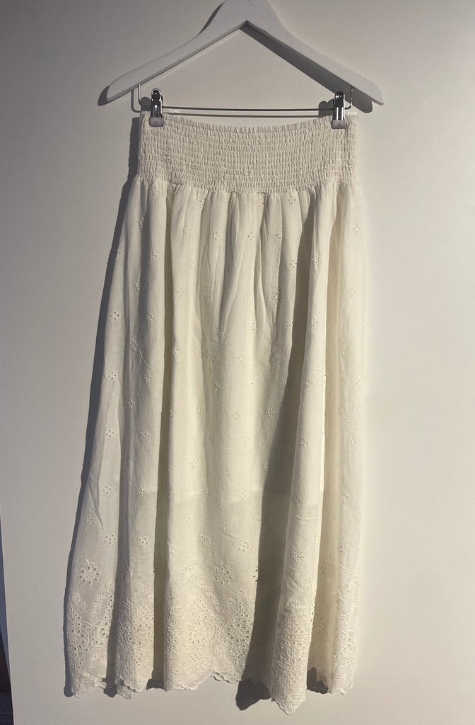 MARC LAUGE EMB SMOCK SKIRT SHORTS/SKIRT 10 WHITE