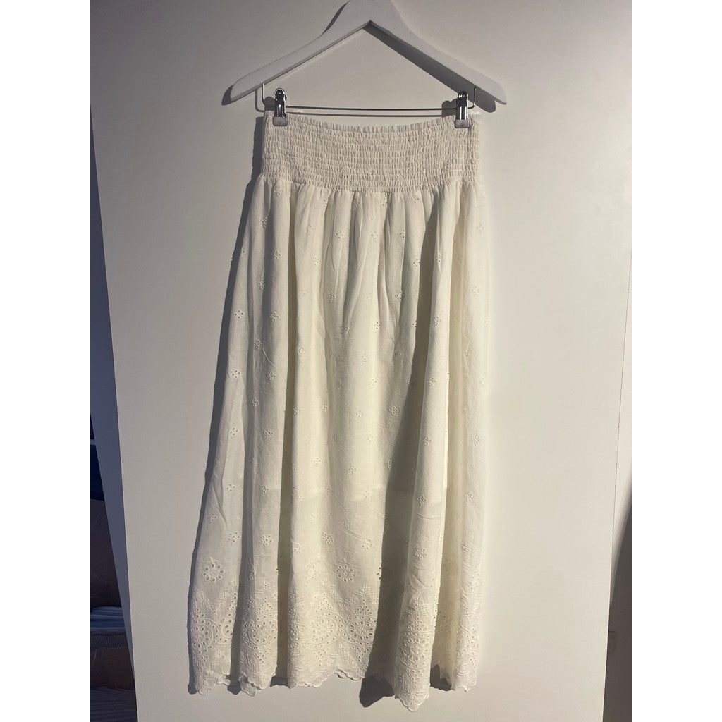 MARC LAUGE EMB SMOCK SKIRT SHORTS/SKIRT 10 WHITE