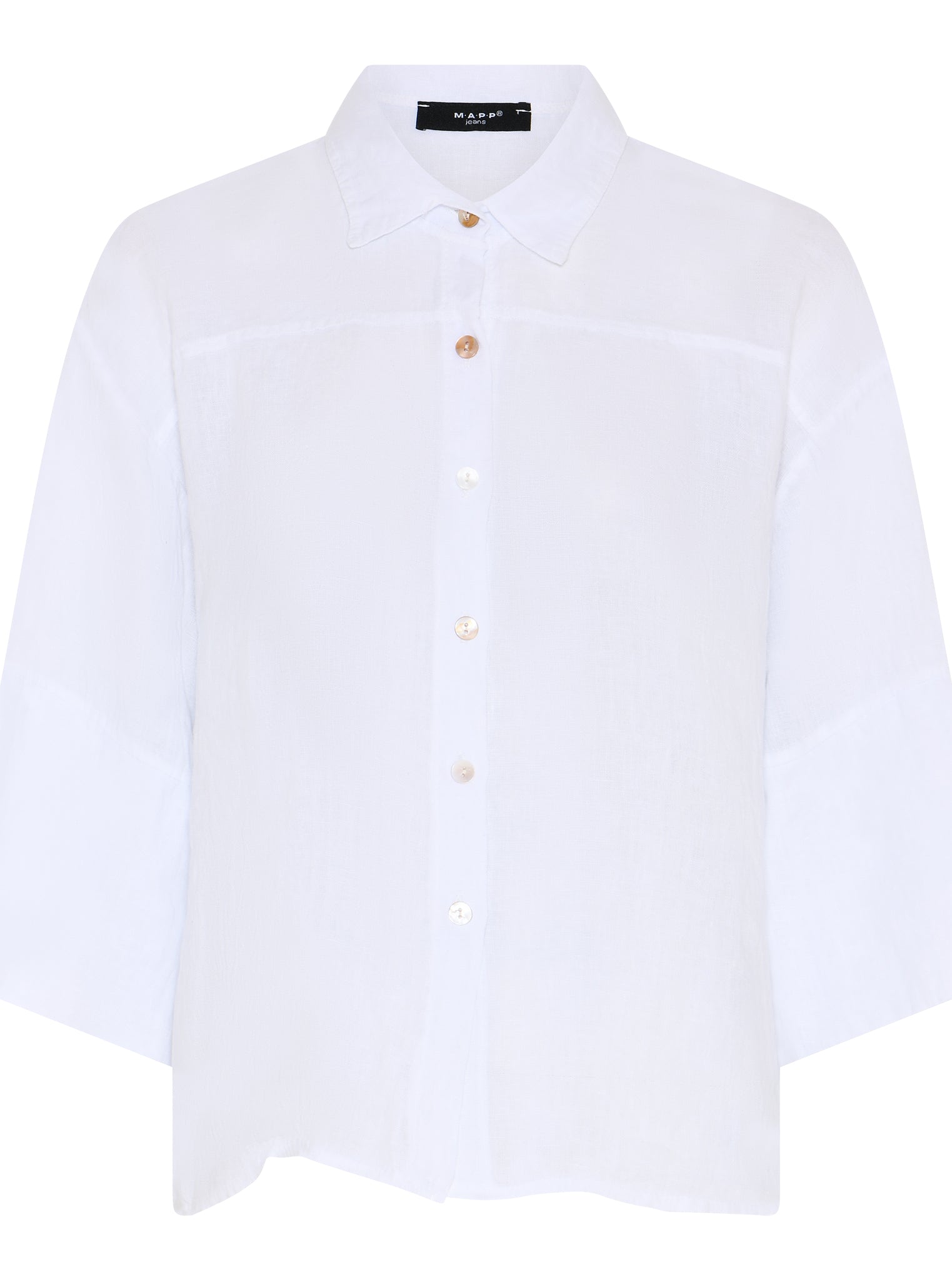 MAPP Eva Wide Linen Shirt | 100% Linen Shirt | MAPP LINEN 10 WHITE