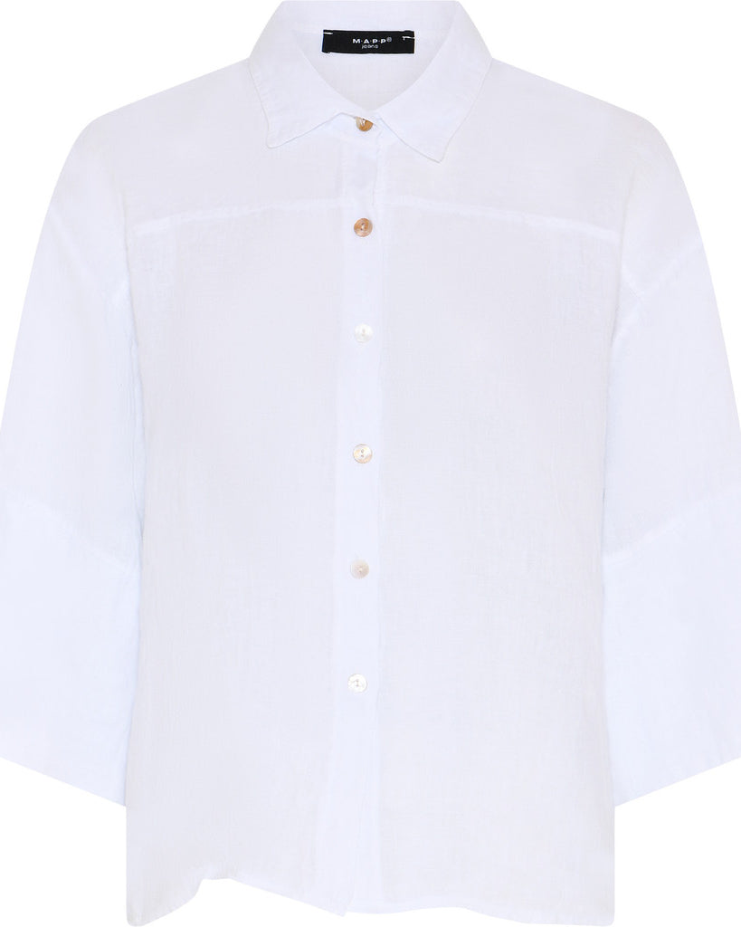 MOONDUST Eva Wide Linen Shirt | 100% Linen Shirt | M JEANS LINEN 10 WHITE