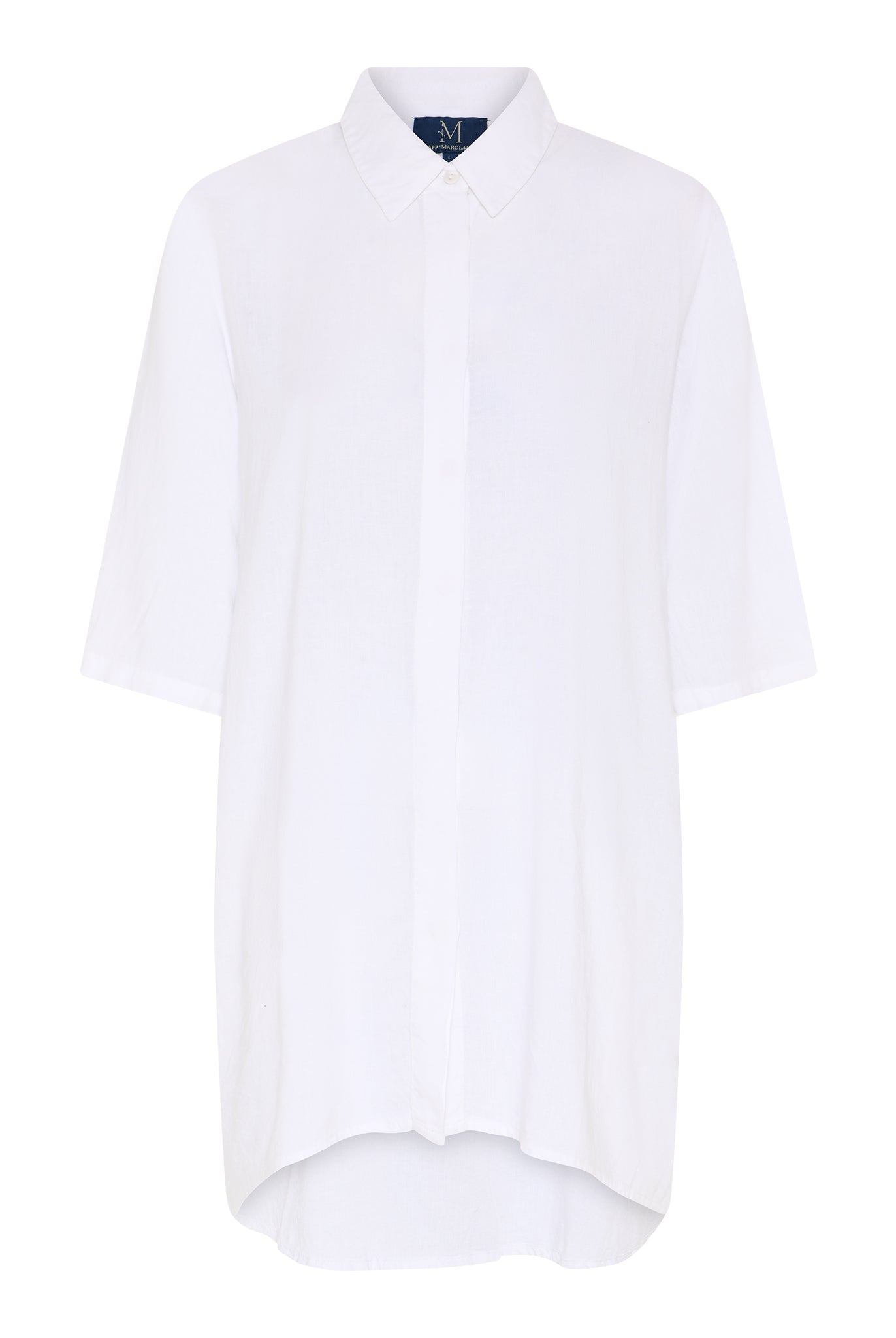 M JEANS FRIDA LIN LONG SHIRT 3/4 SLEEVES BLOUSE/SHIRT 10 WHITE