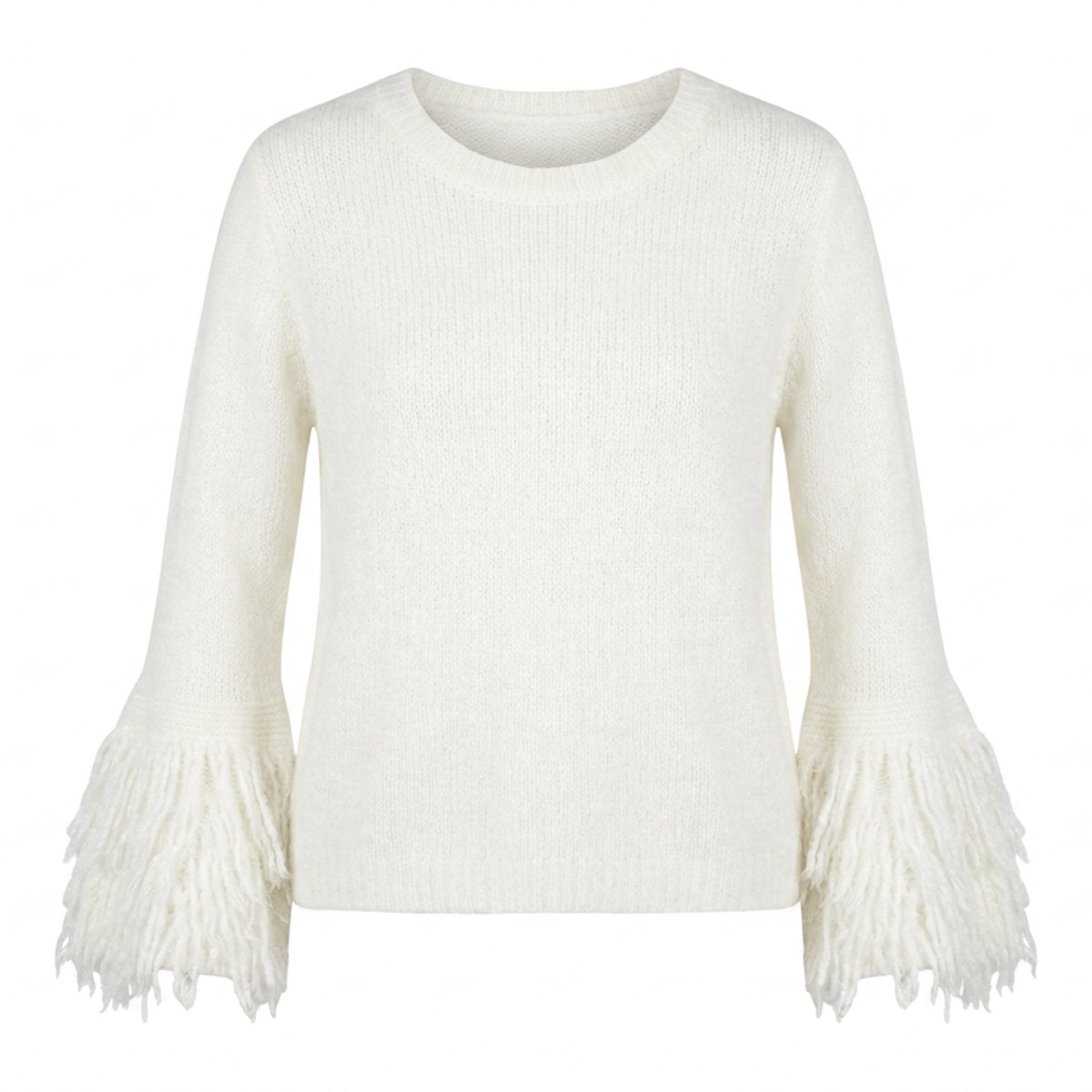 MOONDUST FRINGLE KNIT KNITWEAR 20 OFF WHITE