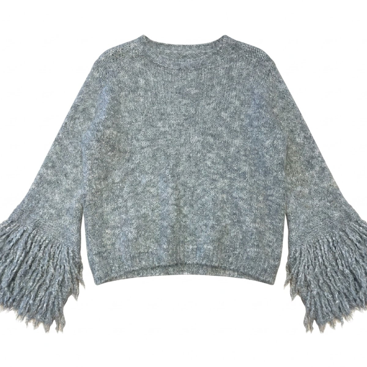 MOONDUST FRINGLE KNIT KNITWEAR 253 LIGHT GREY