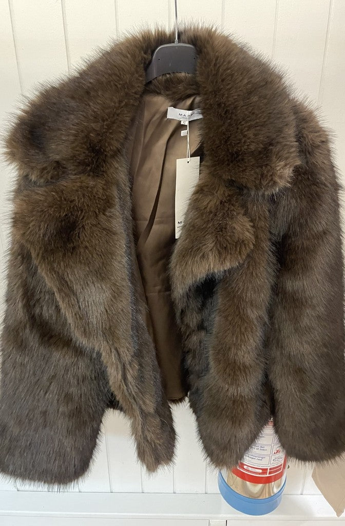 M JEANS FUR JACKET OUTERWEAR 129 CHOCOLATE