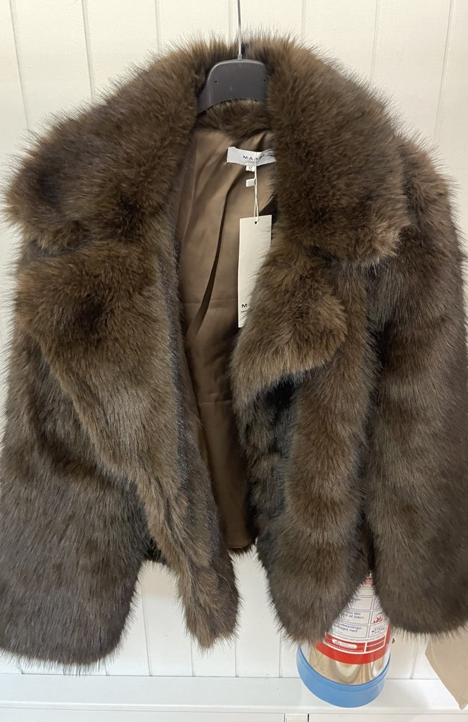 M JEANS FUR JACKET OUTERWEAR 129 CHOCOLATE