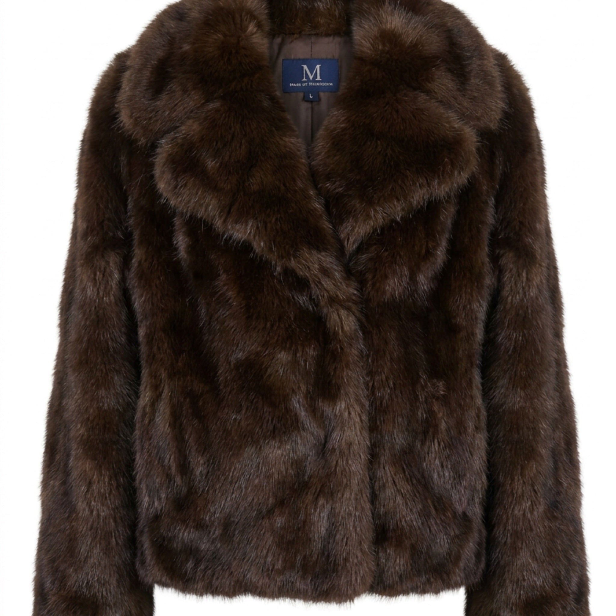 M JEANS FUR JACKET OUTERWEAR 129 CHOCOLATE