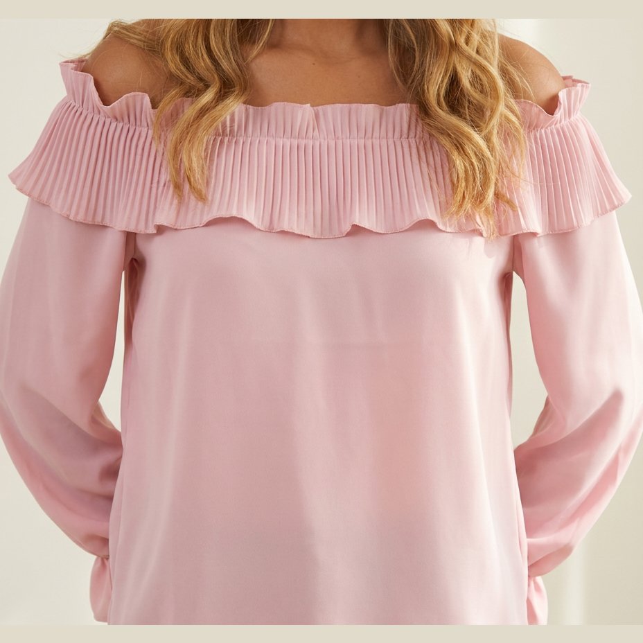 MARC LAUGE Frill / Plisse Off Shoulder BLOUSE/SHIRT 303 ROSE