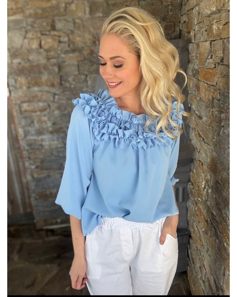 MOONDUST GIBSON BLOUSE BLOUSE/SHIRT 107 SOFT BLUE
