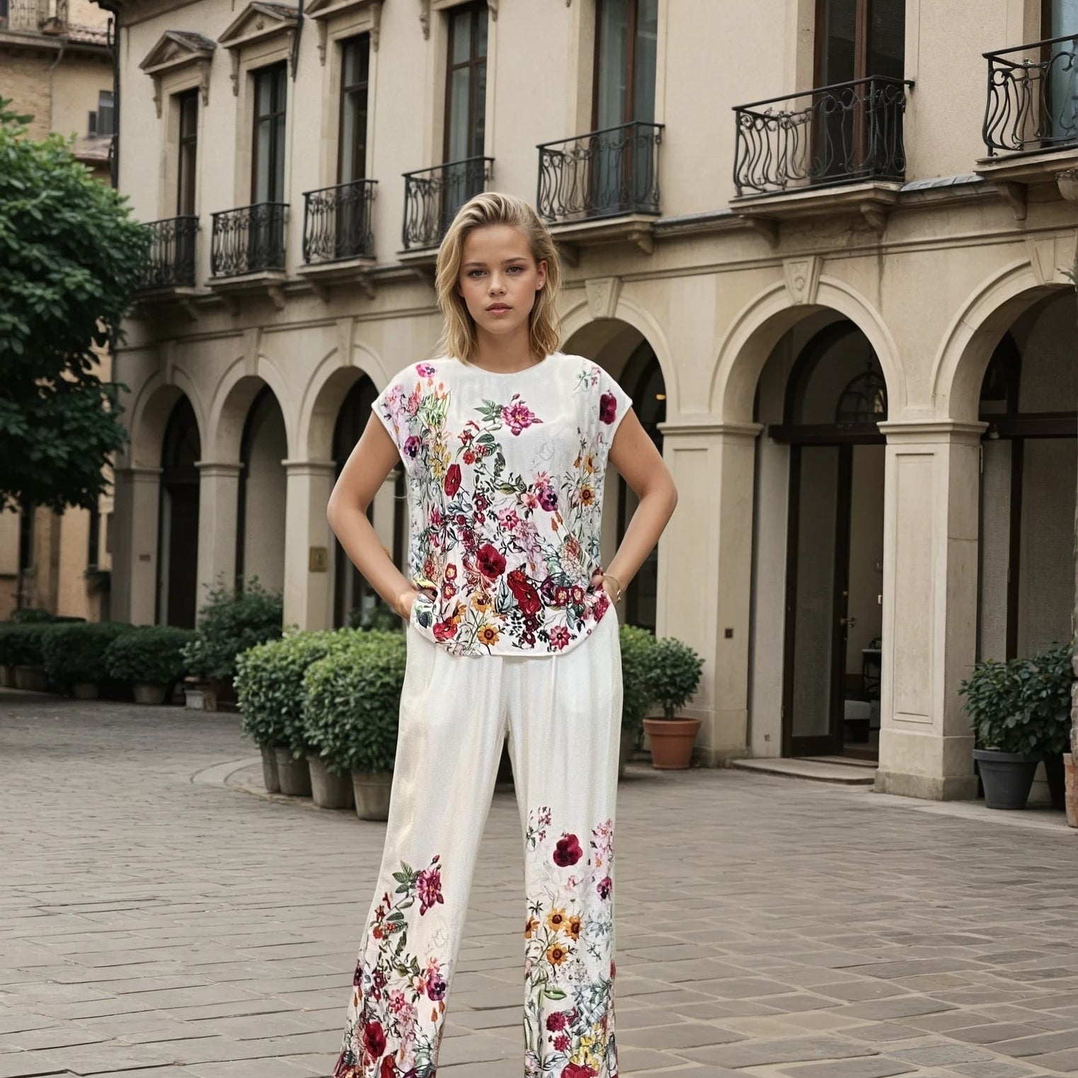 MAPP Garden Flower Wide Pant PANTS 514 PINK