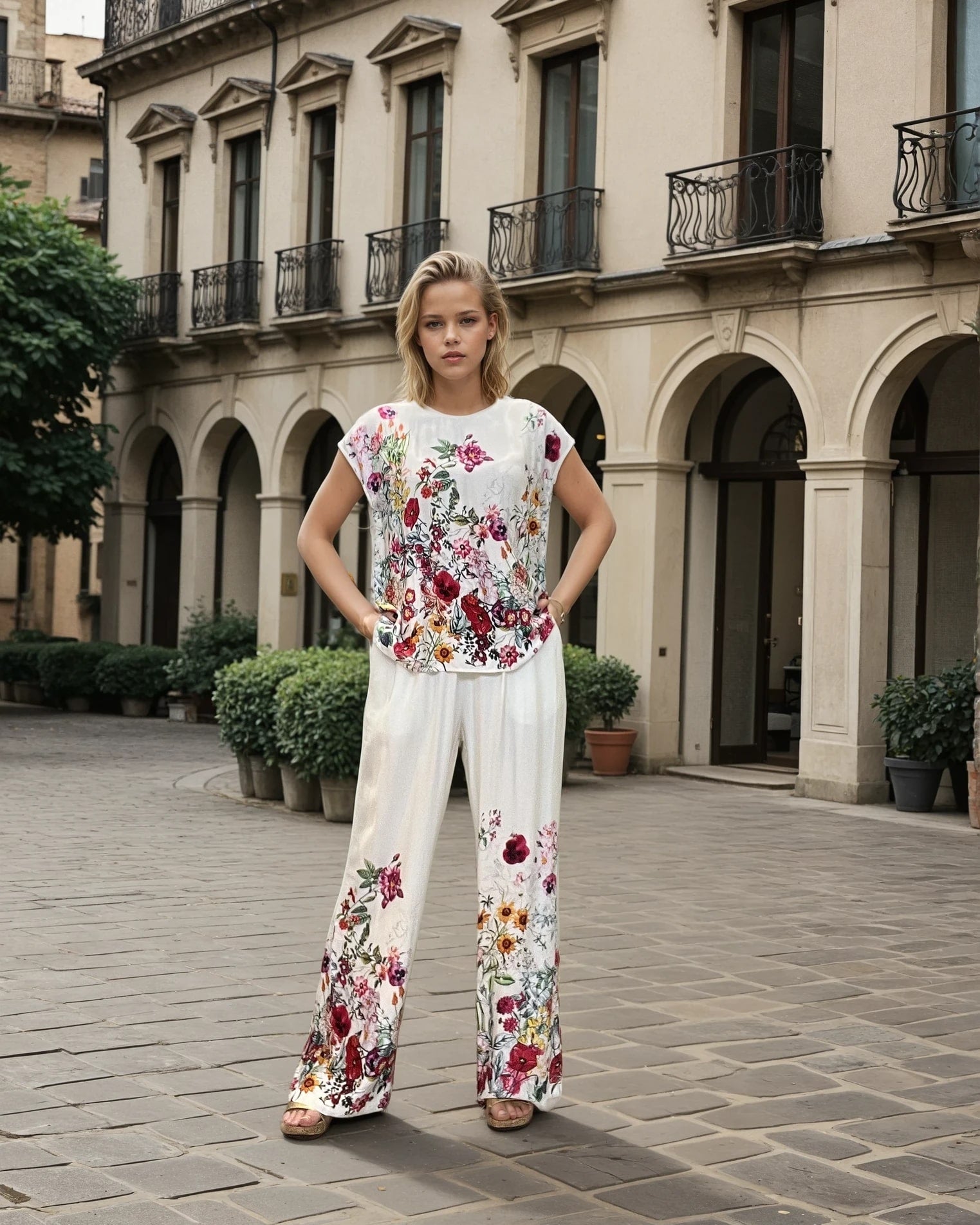 MAPP Garden Flower Wide Pant PANTS 514 PINK