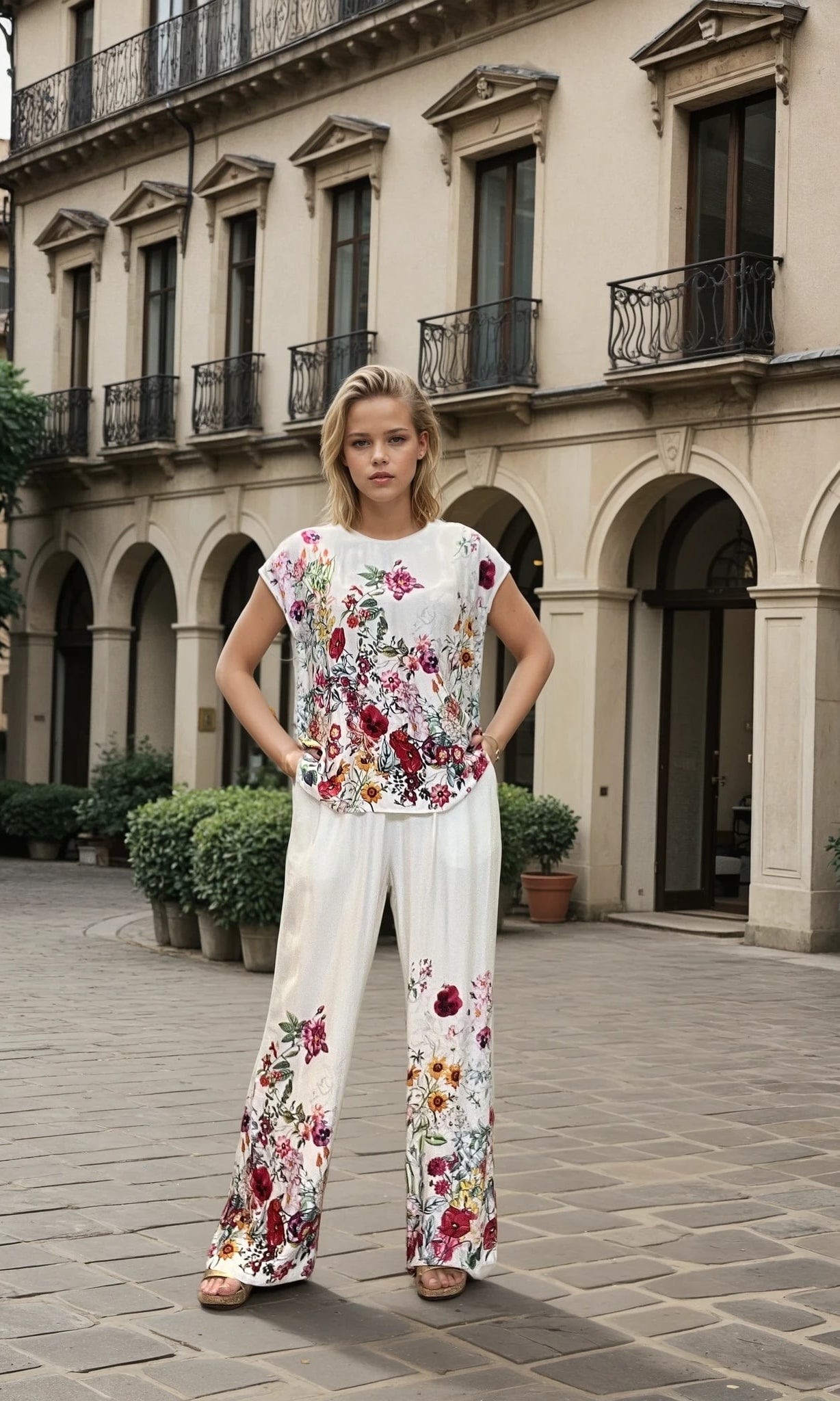 MAPP Garden Flower Wide Pant PANTS 514 PINK