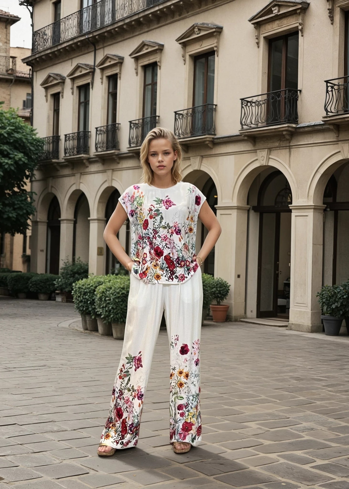 MAPP Garden Flower Wide Pant PANTS 514 PINK