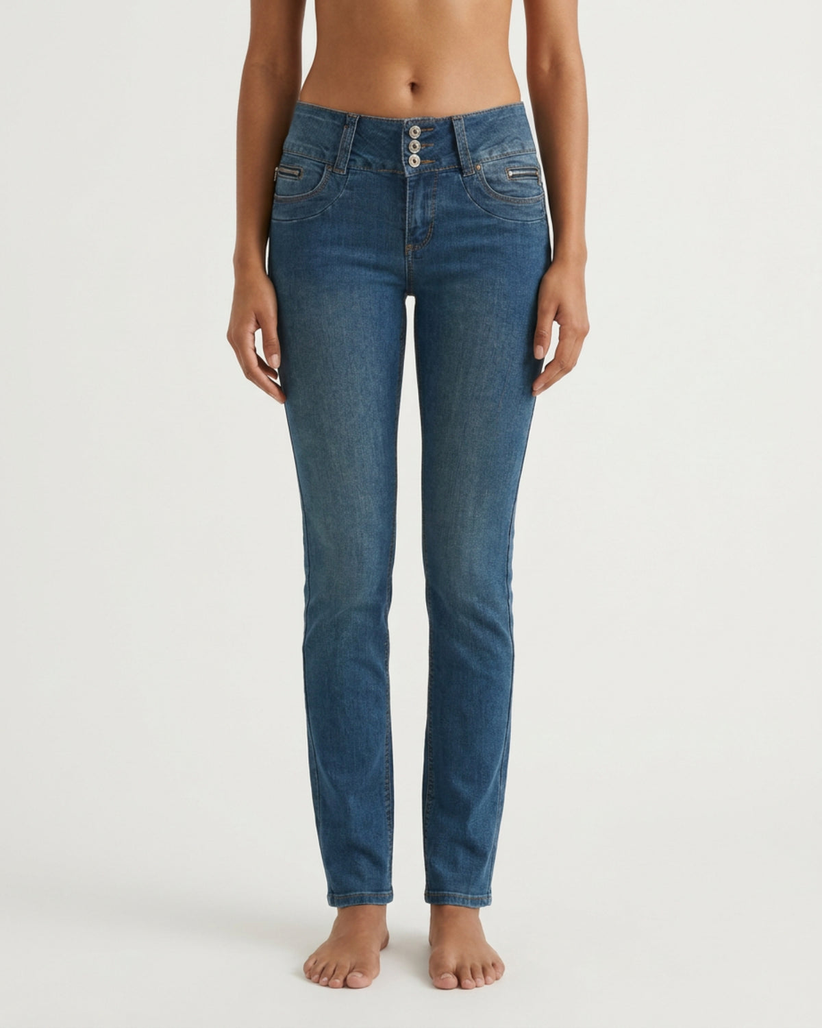 MARC LAUGE Gussi Mid Waist Straight Leg Jeans | Marc Lauge DENIM/TWILL 9396 DENIM USED