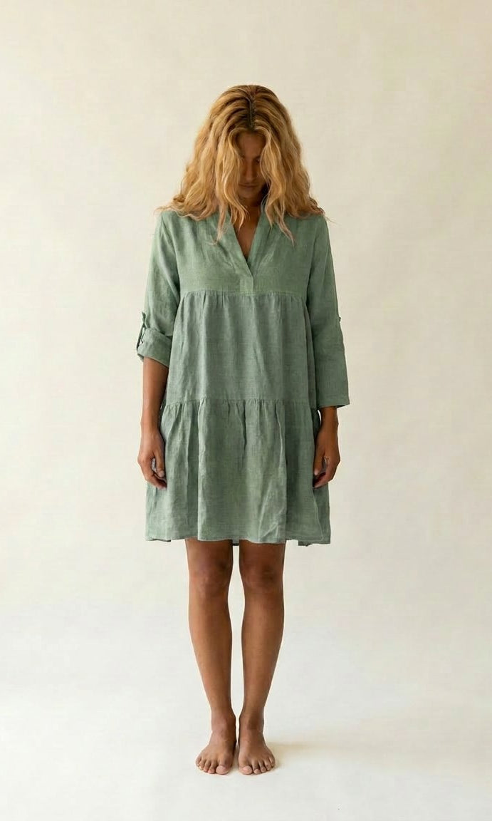 MARC LAUGE Hannah Doll Linen Dress | 100% Linen Dress | Marc Lauge LINEN