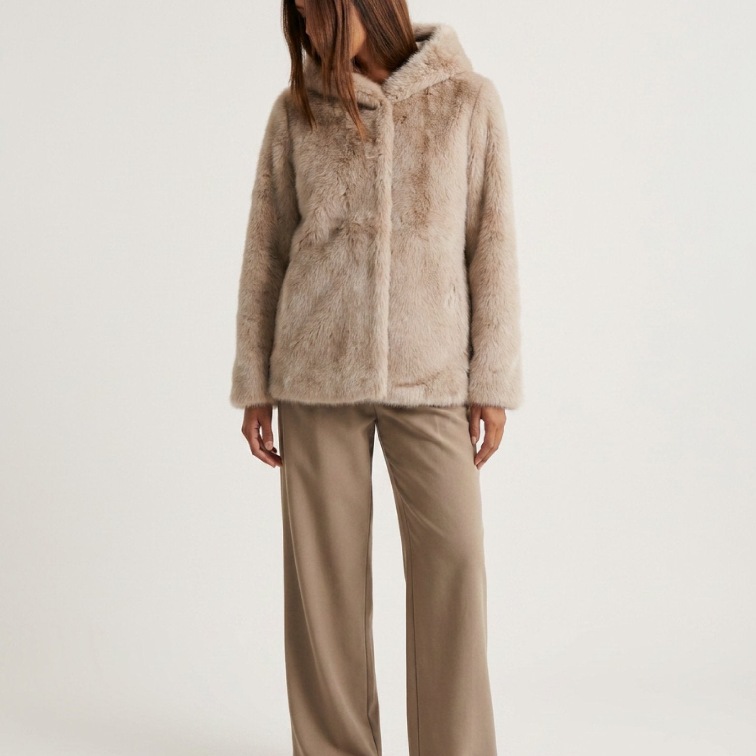 M JEANS HOOD MINKY JACKET OUTERWEAR 20 OFF WHITE