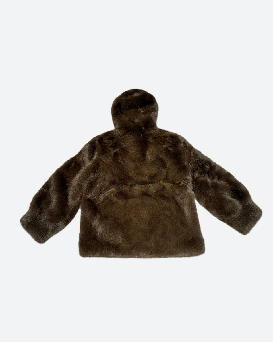 M JEANS HOOD MINKY JACKET OUTERWEAR 129 CHOCOLATE