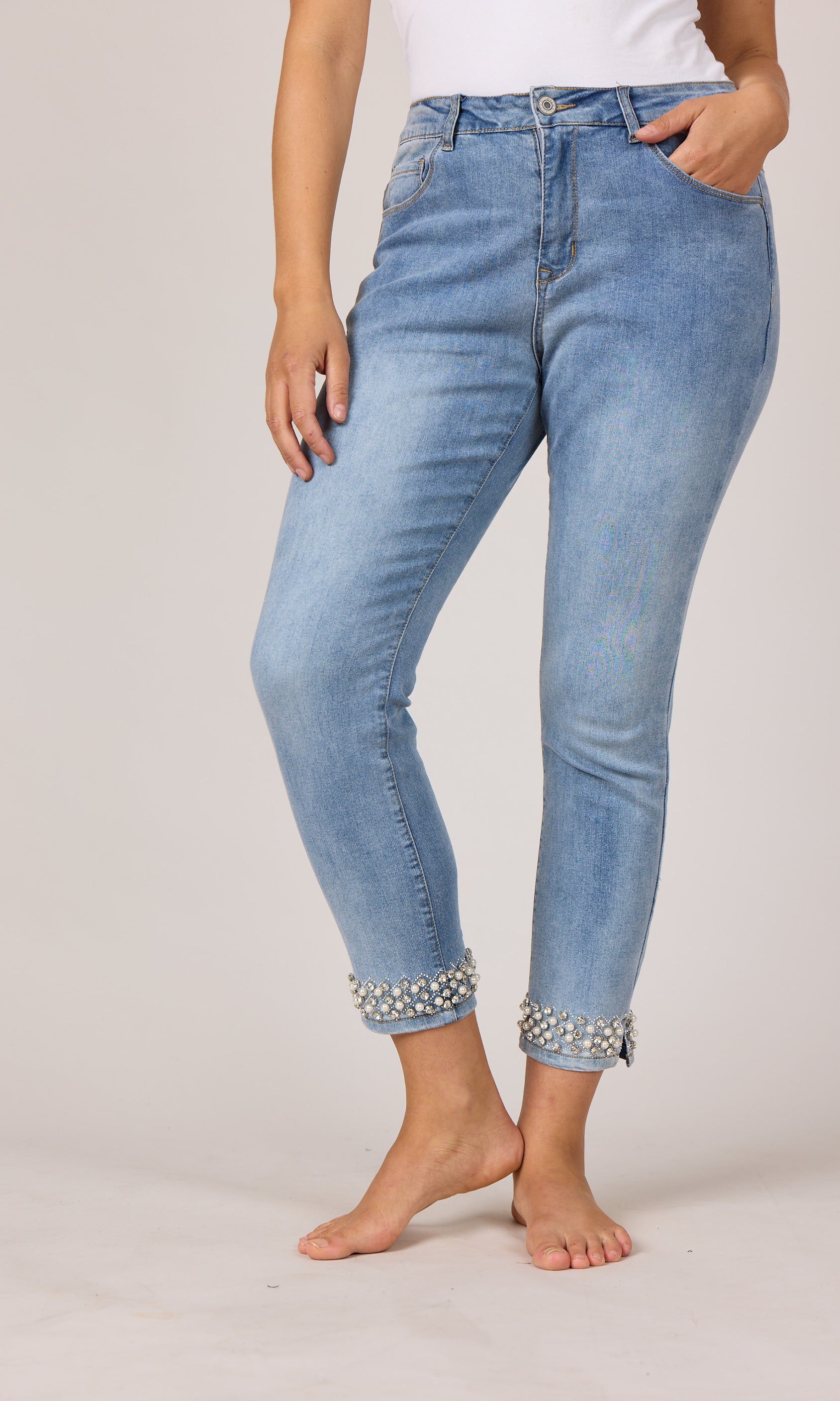 DNYcph Plus Size Kylie Star Dust Denim Jeans DENIM/TWILL 9196 LIGHT BLUE USED