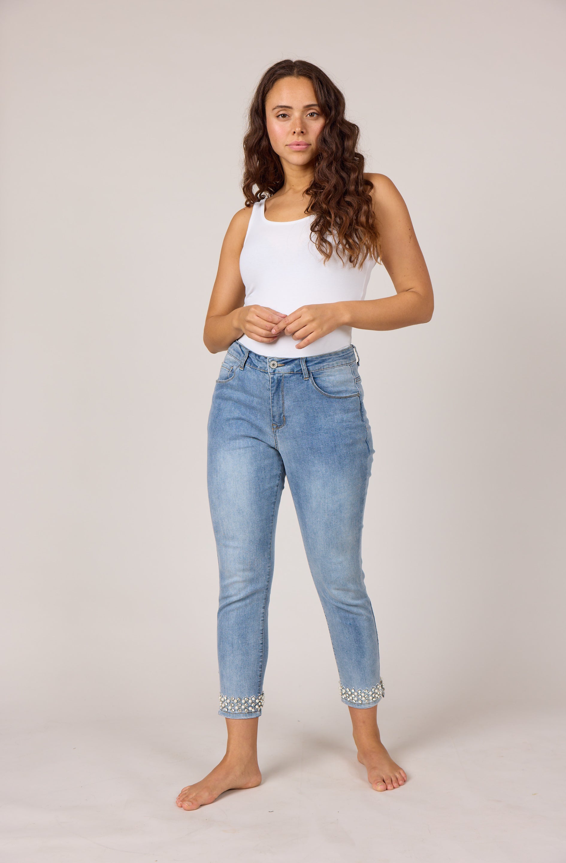 DNYcph Plus Size Kylie Star Dust Denim Jeans DENIM/TWILL 9196 LIGHT BLUE USED